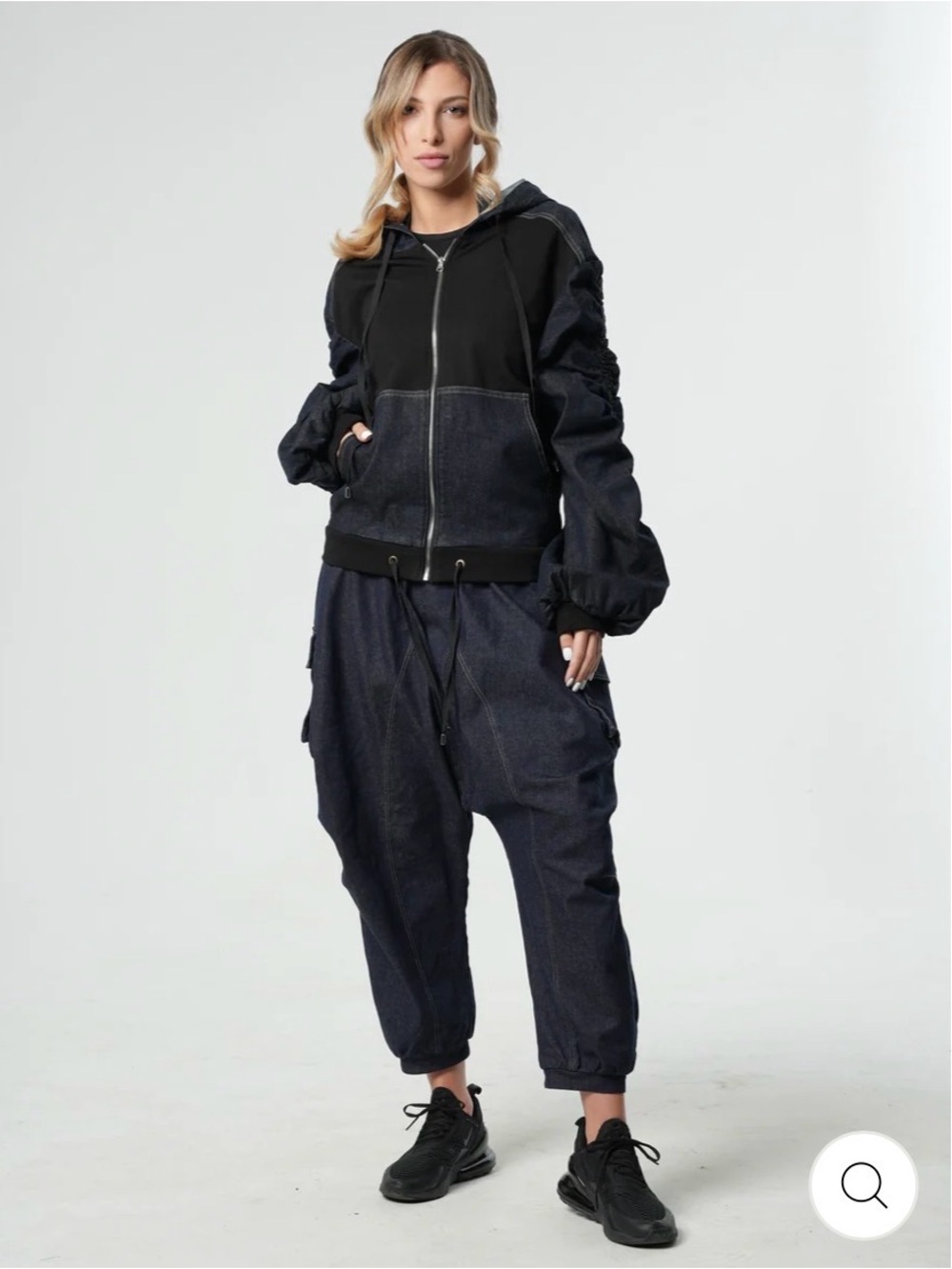 New Metamaphorza Extravagant Denim Jacket with Gathered Sleeves